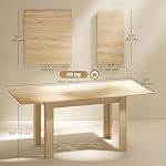 HOMCOM Extendable Dining Table for 6-8, 55"-71" Modern Rectangular Kitchen Table for Dining Room, Kitchen, Natural Wood