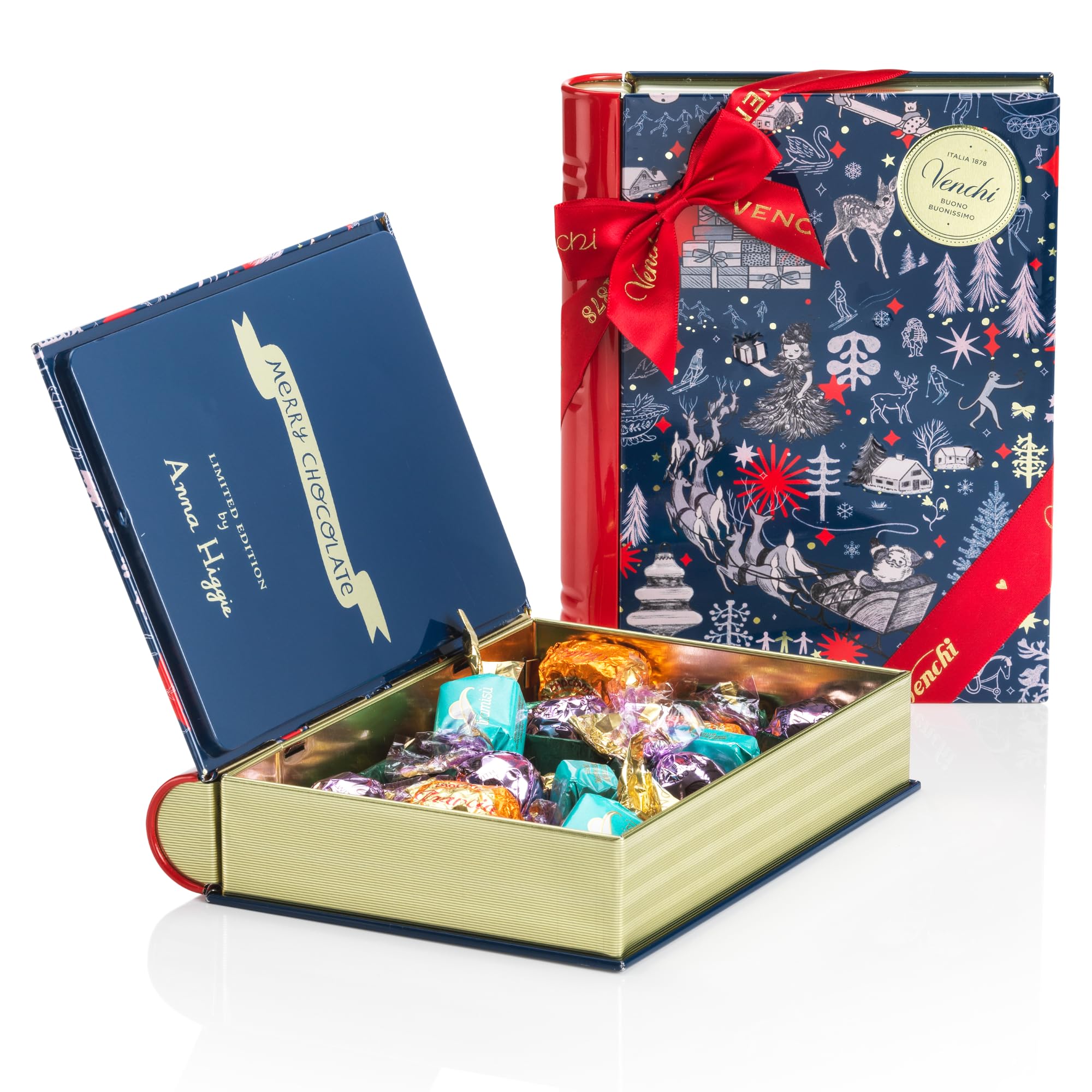 Venchi - Christmas Collection - Large Gift Book With Assorted Chocolates, 7.05 oz - Great Gift Idea - Gluten Free