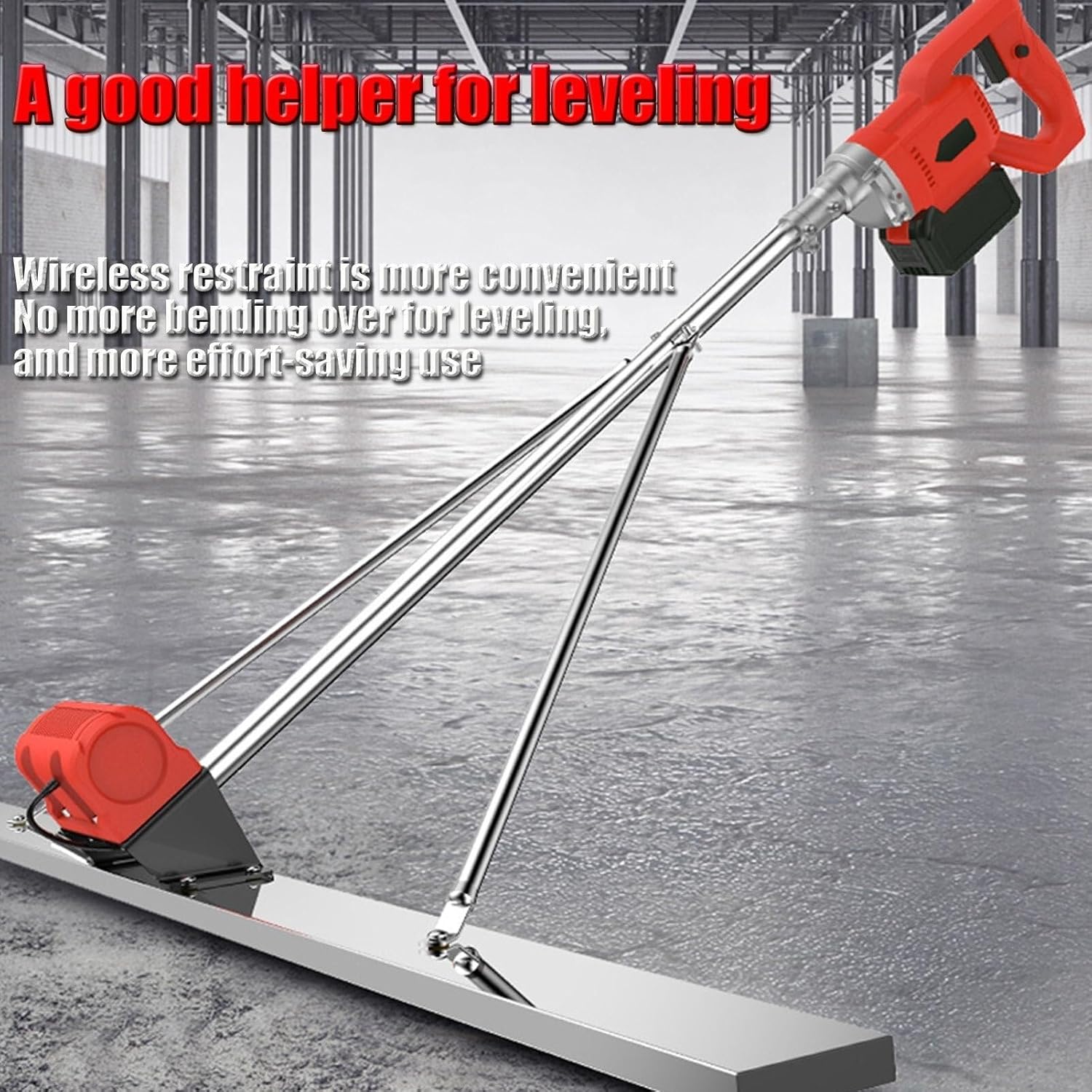 High-Efficiency Cement Wall Surface Smoothing Machine, Concrete Screed Vibratory Kit, Concrete Surface Screed Finishing Tool,1battery-1.5M (Color : 1battery, Size : 1.5M)