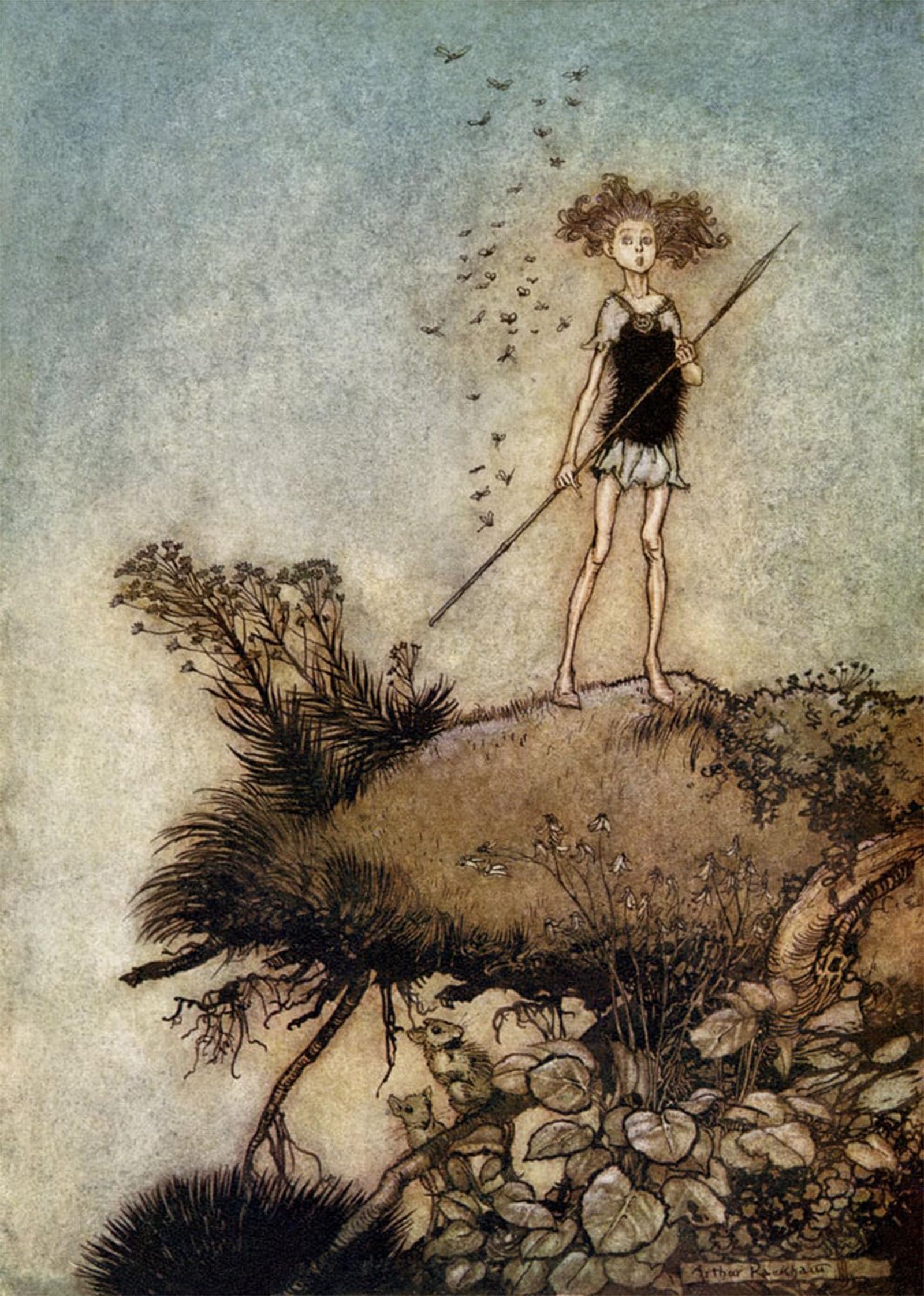 SERENDIPITP Retro Picture Poster Wall Art Pictures Painting a Midsummer Nights Dream by Arthur Rackham Wall Art Canvas Print for Wall Decor 60x90cm