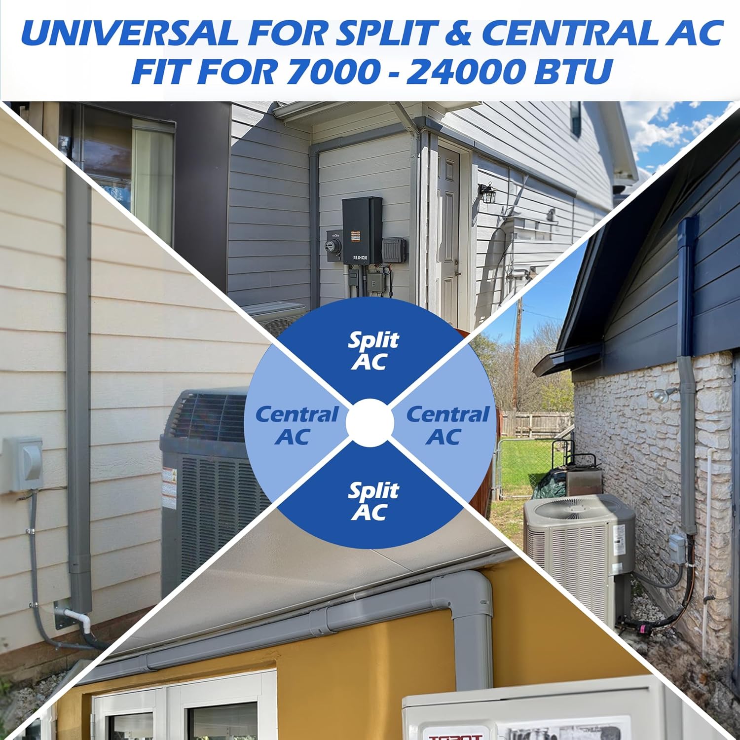 3'' 17 Ft [Quick Installation] PVC Decorative Line Cover Kit for Ductless Mini Split Air Conditioners, Central AC and Heat Pump Systems, Grey