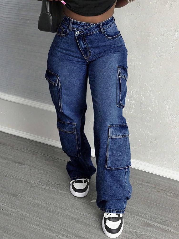 【WONDER WONDER】Keple Bijo Cargo Pocket Wide Denim Pants WONDER WONDER】Keple Bijo Cargo Pocket Wide Denim Pants
