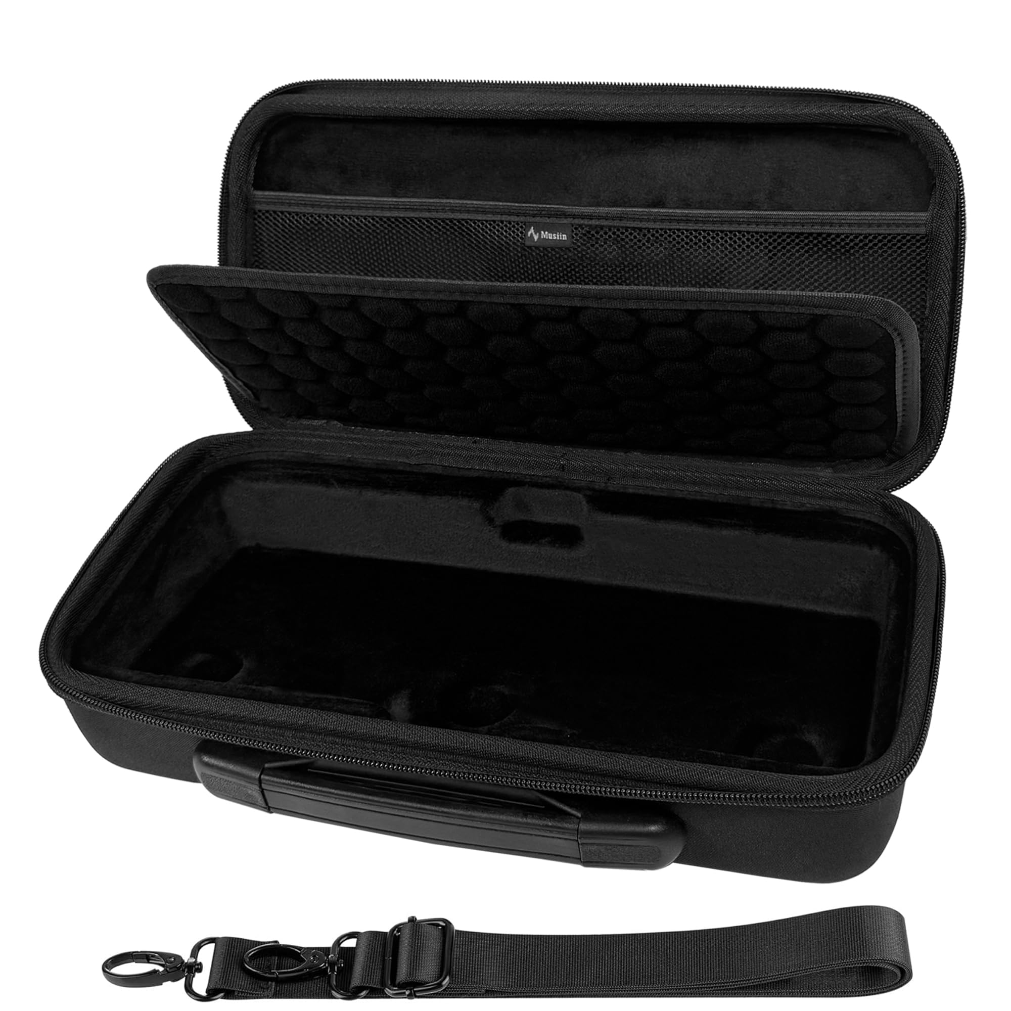 Musiin Custodia per mixer audio compatibile con Zoom Live Trak L6 MAX, interni personalizzati, design a doppia cerniera, tasca superiore in rete, maniglia e tracolla, per studio, viaggi e spettacoli