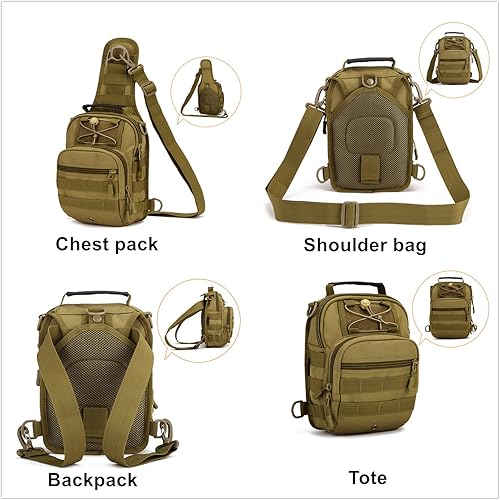 Miniatura 4 de Protector Plus UNISTRENGH - Mochila táctica grande Molle para el hombro, bolsa de hombro