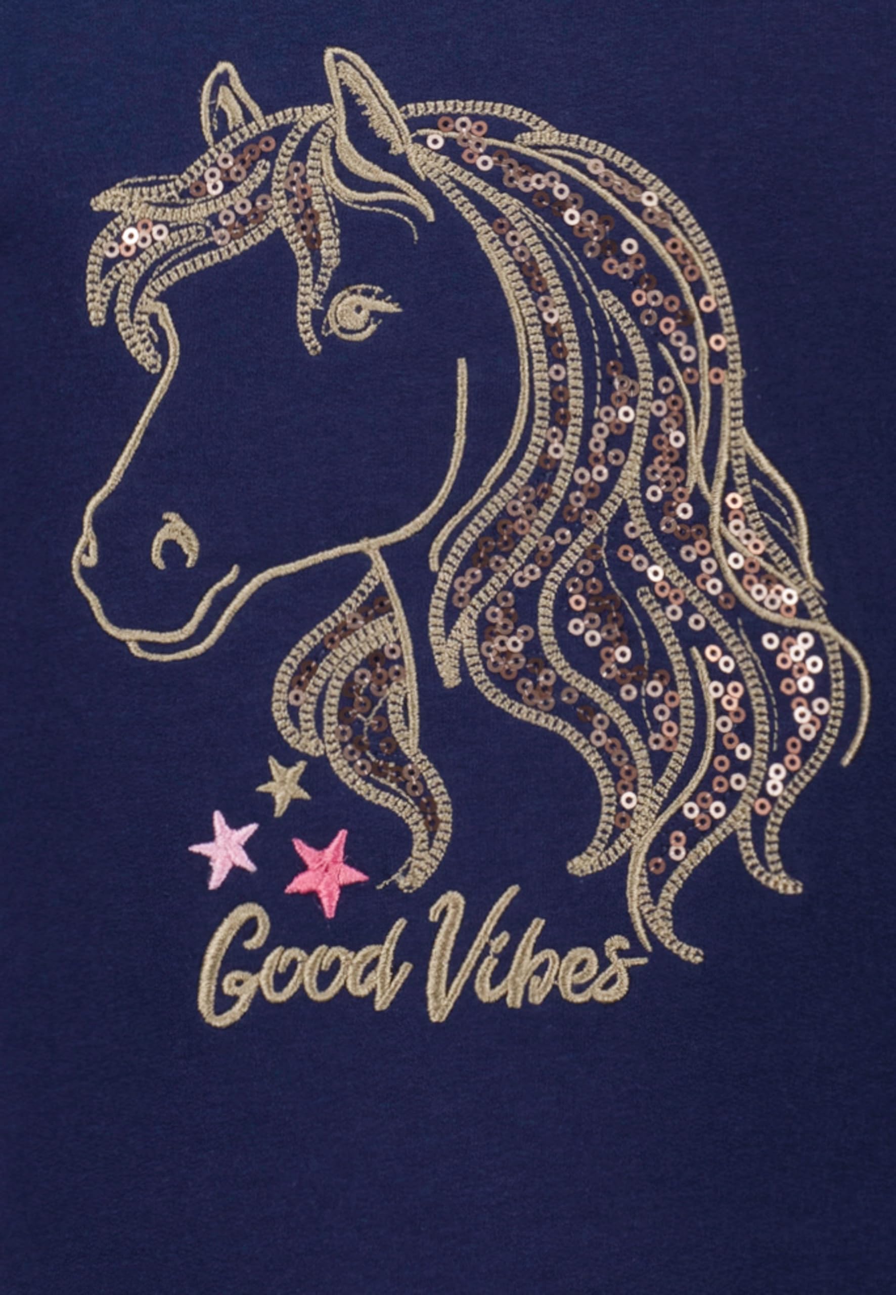 Salt and Pepper Mädchen Girls Sweat Emb Sequins Horse Baby- und Kleinkind T-Shirt-Satz