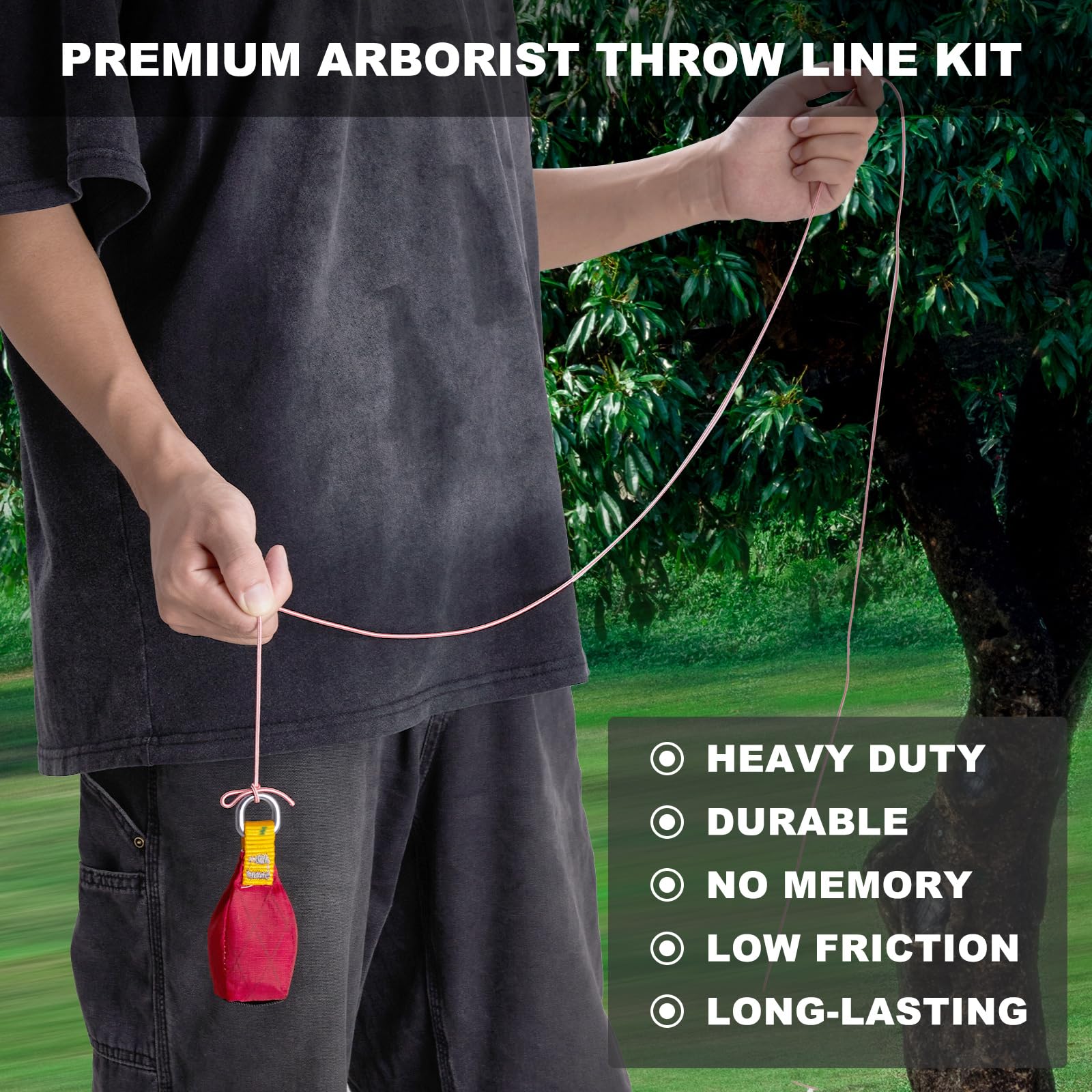 SOB Outdoor Sac de Lancer Poids pour Arboristes et Escalade - Lot de 2 avec Anneau en D, Pochette Polyvalente pour Rochers et Arbres (Sandbag d’Escalade)