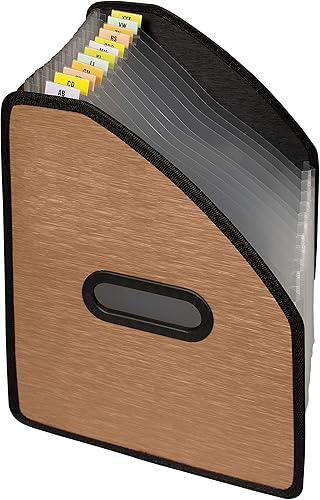 C-Line Archivo de expansión de pie metálico moderno, bronce, 34" x 10 14" x 12 34"