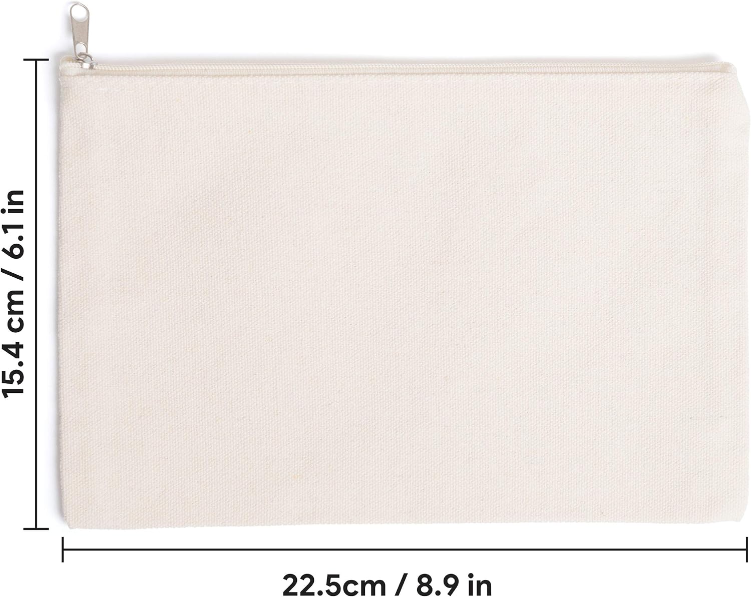 RYTOO Canvas Zipper Pouch Bulk - 10 Pack Customizable DIY Craft Blanks Multipurpose Pencil Case Makeup Bag Toiletry Travel Organizer 8.9 x 6.1 Inches