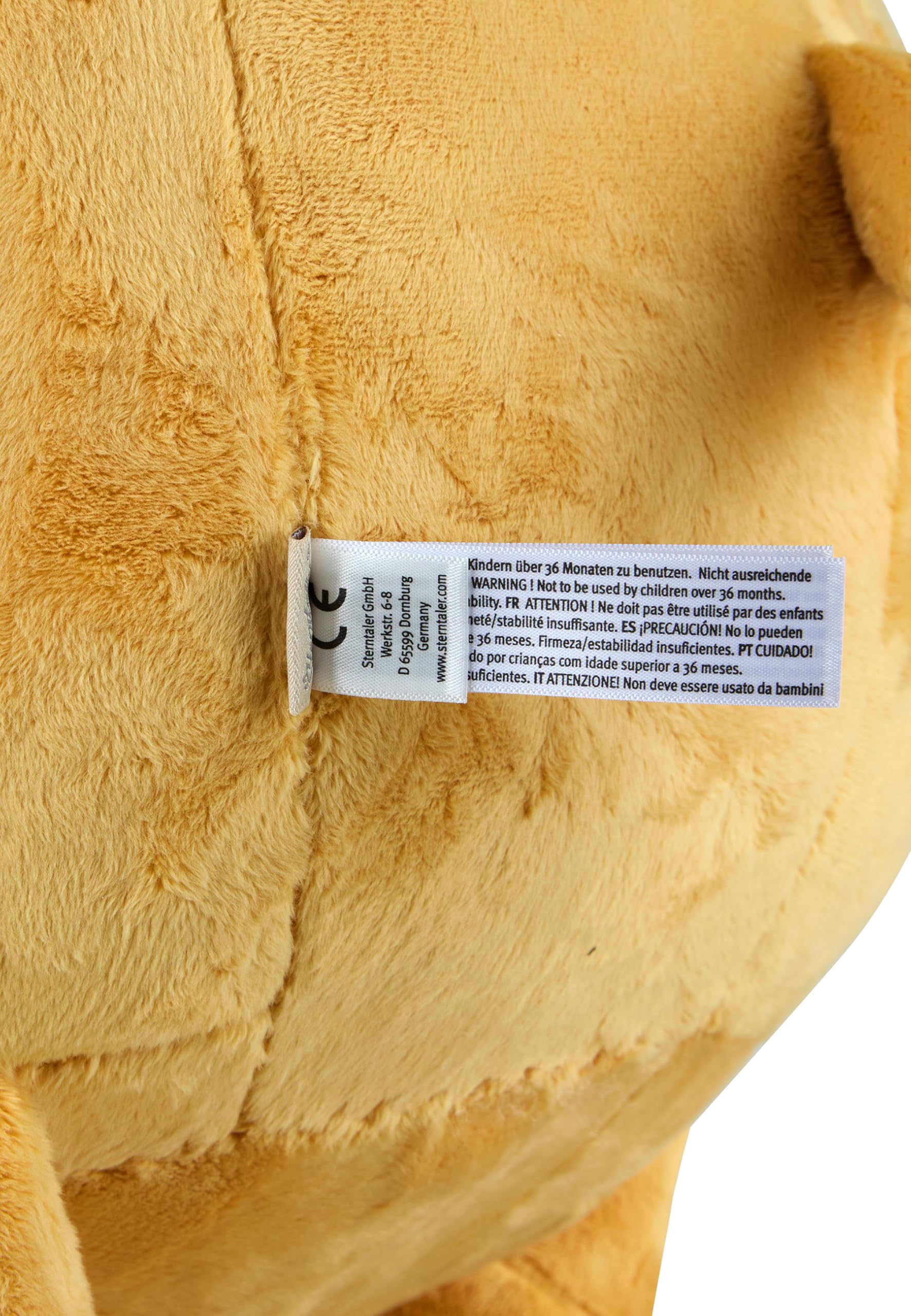Sterntaler Schaukeltier Löwe Leo - Schaukelpferd aus Flausch & Holz - weiche Sitzfläche - Spielzeug Wippe für Kleinkind - Indoor - Geschenk Idee - Unisex, mattgelb