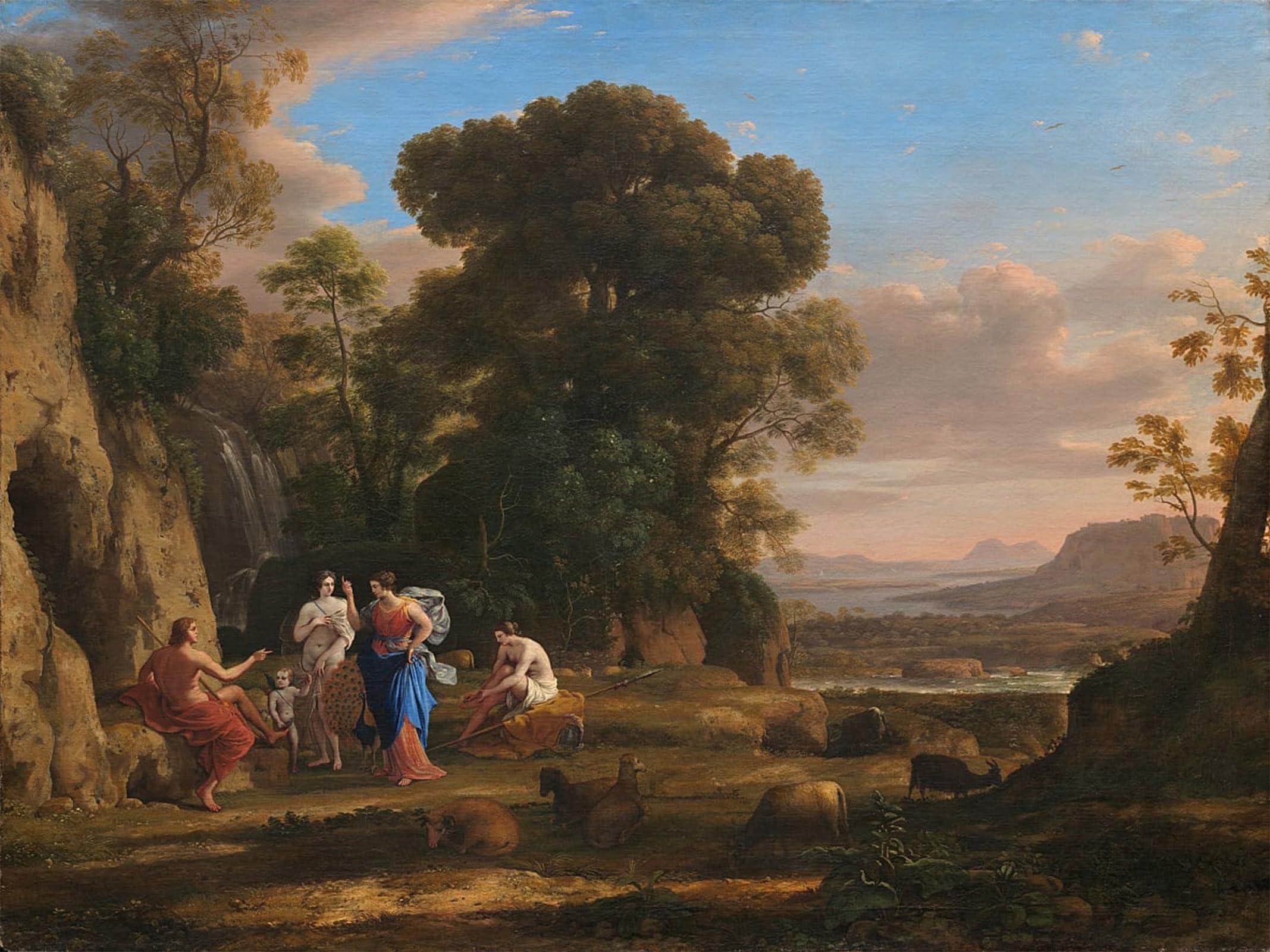 ARTXLXXBN Famous Art Print Poster Vintage Wall Art the Judgment of Paris by Claude Lorrain Canvas Art Poster for Home Decor 60x90cm