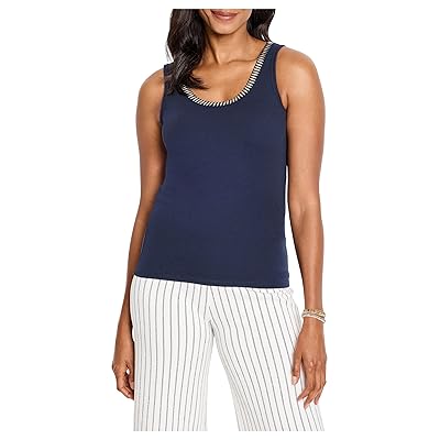 NIC+ZOE Shimmer Trimmed Tank Top Women