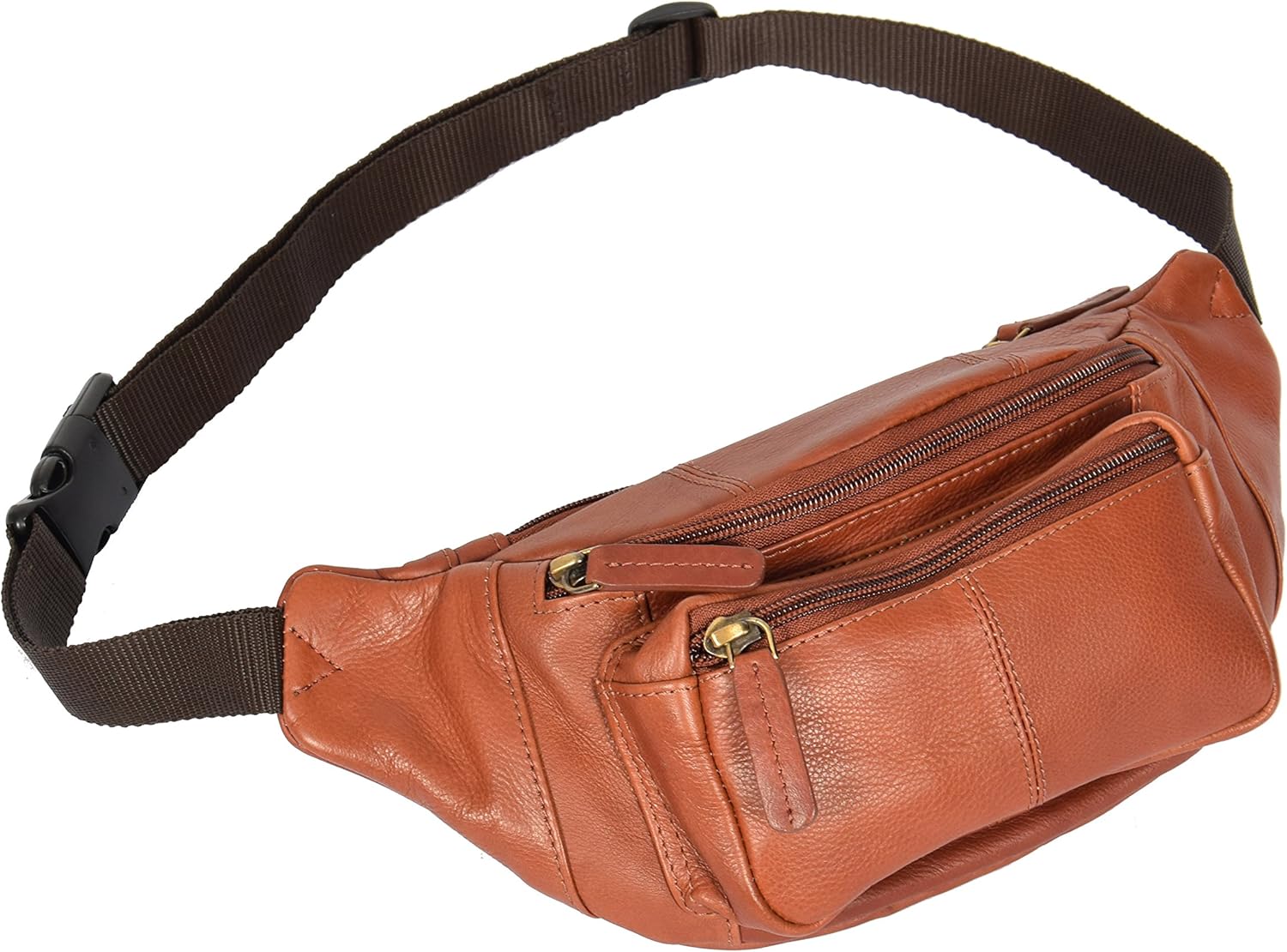 Real Leather Bum Bag Money Mobile Belt Holiday Waist Pack Travel Pouch - A072, Brown, Small, Money Belt