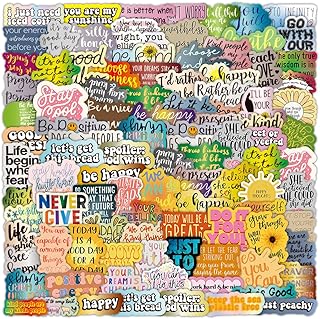 100 Pcs Inspirational Stickers Set Motivational Quote Sticker Vinyl Waterproof Affirmation Positive Stickers for Water Bottles Laptops Journal Computer