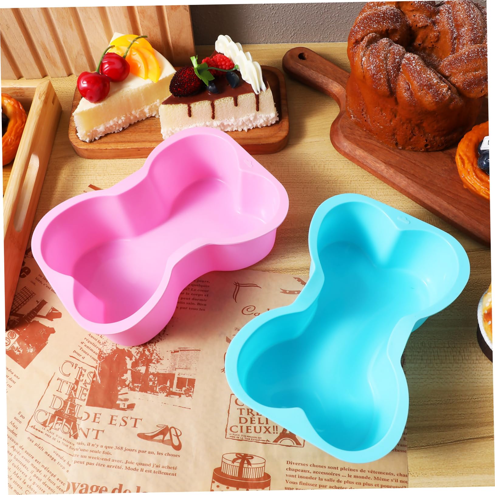 MAGICLULU 10 Moldes Para Tartas Moldes De Hueso De Silicona Lata Para Hornear Pasteles Moldes De Silicona Para Hornear Moldes Para Tartas De Hueso De Perro Moldes Para Golosinas Para