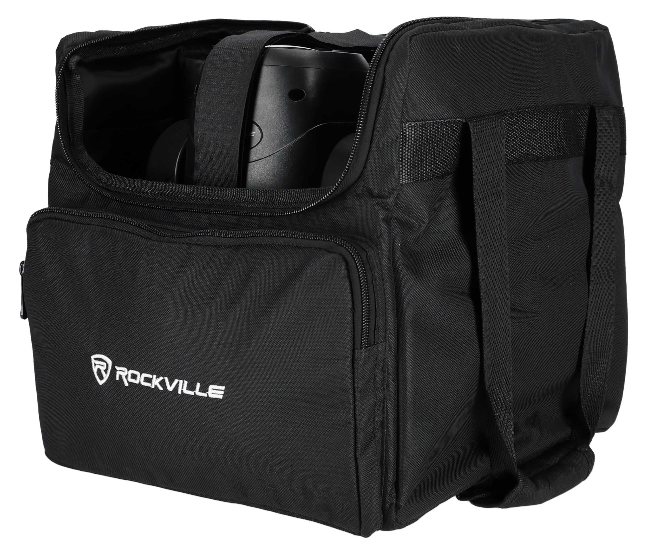 Rockville RLB40 Padded Travel Bag for (2) Chauvet or American DJ Effect Lights, Adjustable Dividers, Heavy-Duty Zippers, Ergonomic Strap, Perfect for DJs and Event Planners - Image 8