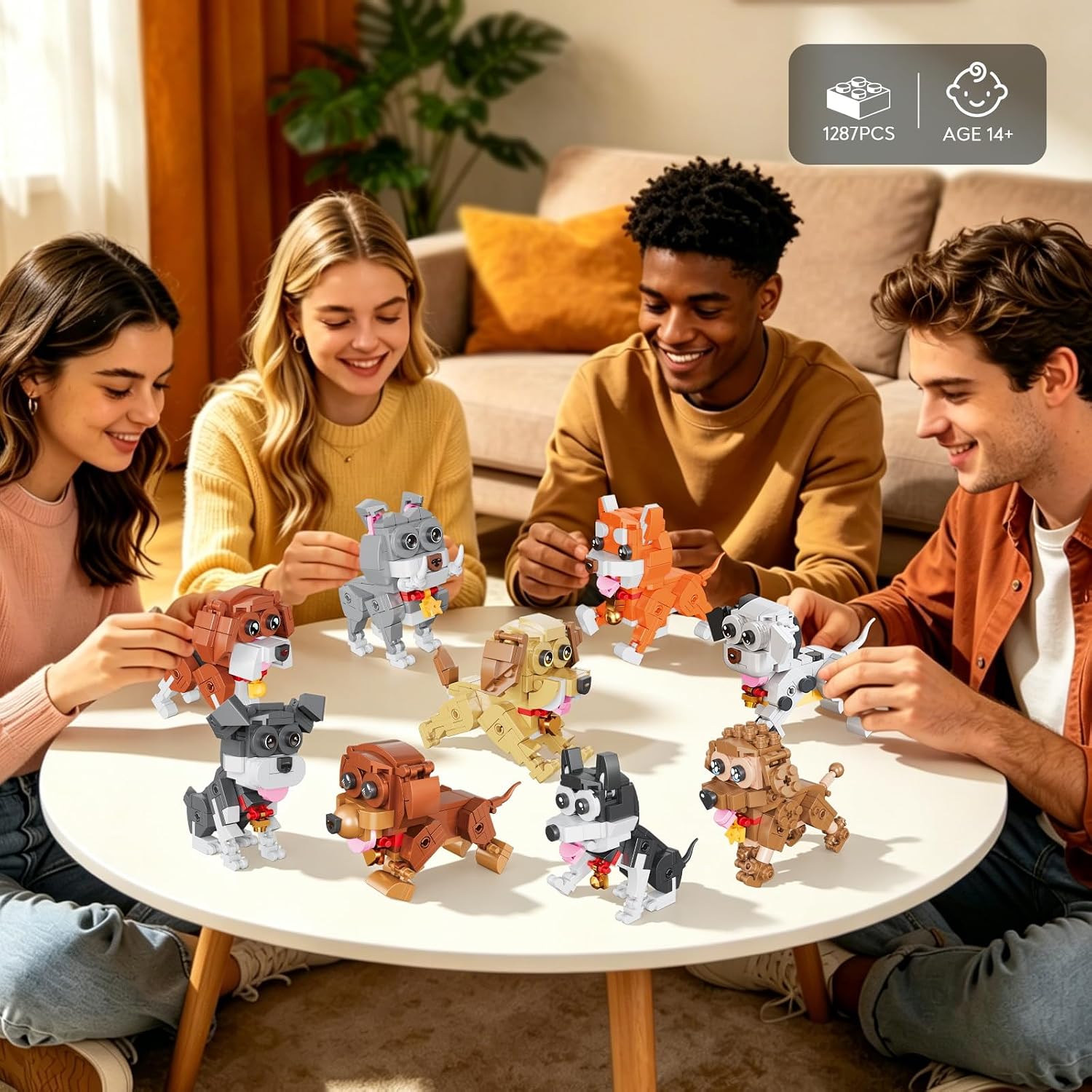 Ultimate Pet Collection Building Blocks, 9 Unique Dog Breeds Kit for Party Favors & Family Fun