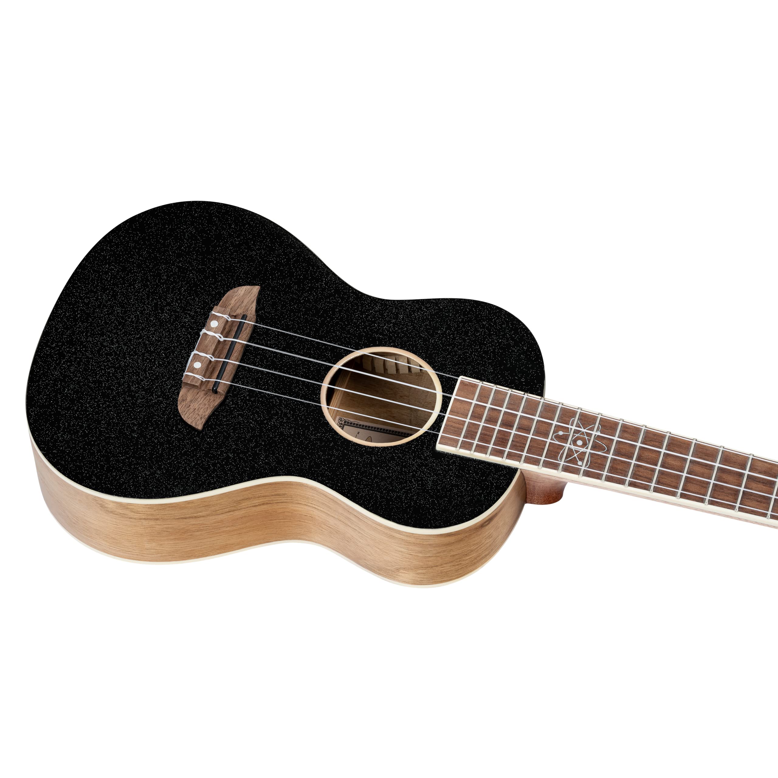 Ortega Guitars Ukulélé Concert Acoustique – Série Element – Housse Incluse – Épicéa, Noir (RUEL-MBK)