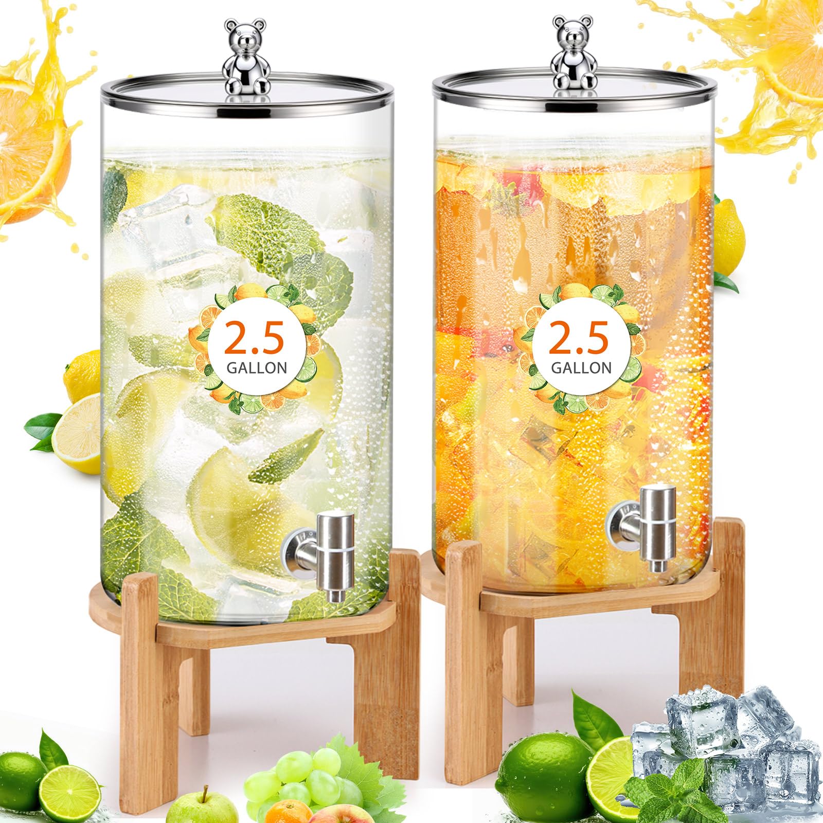 Photo 1 of ****FACTORY SEALED****
FillTouch 2.5 Gallon Glass Drink Dispenser with Spigot and Stand
