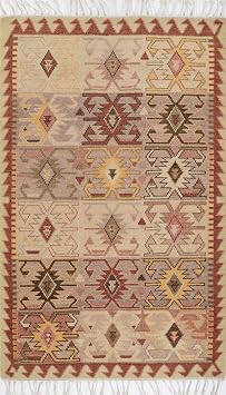 Momeni Nomad Wool Hand Knotted Traditional Indoor Area Rug, Rust, 36" X 56"