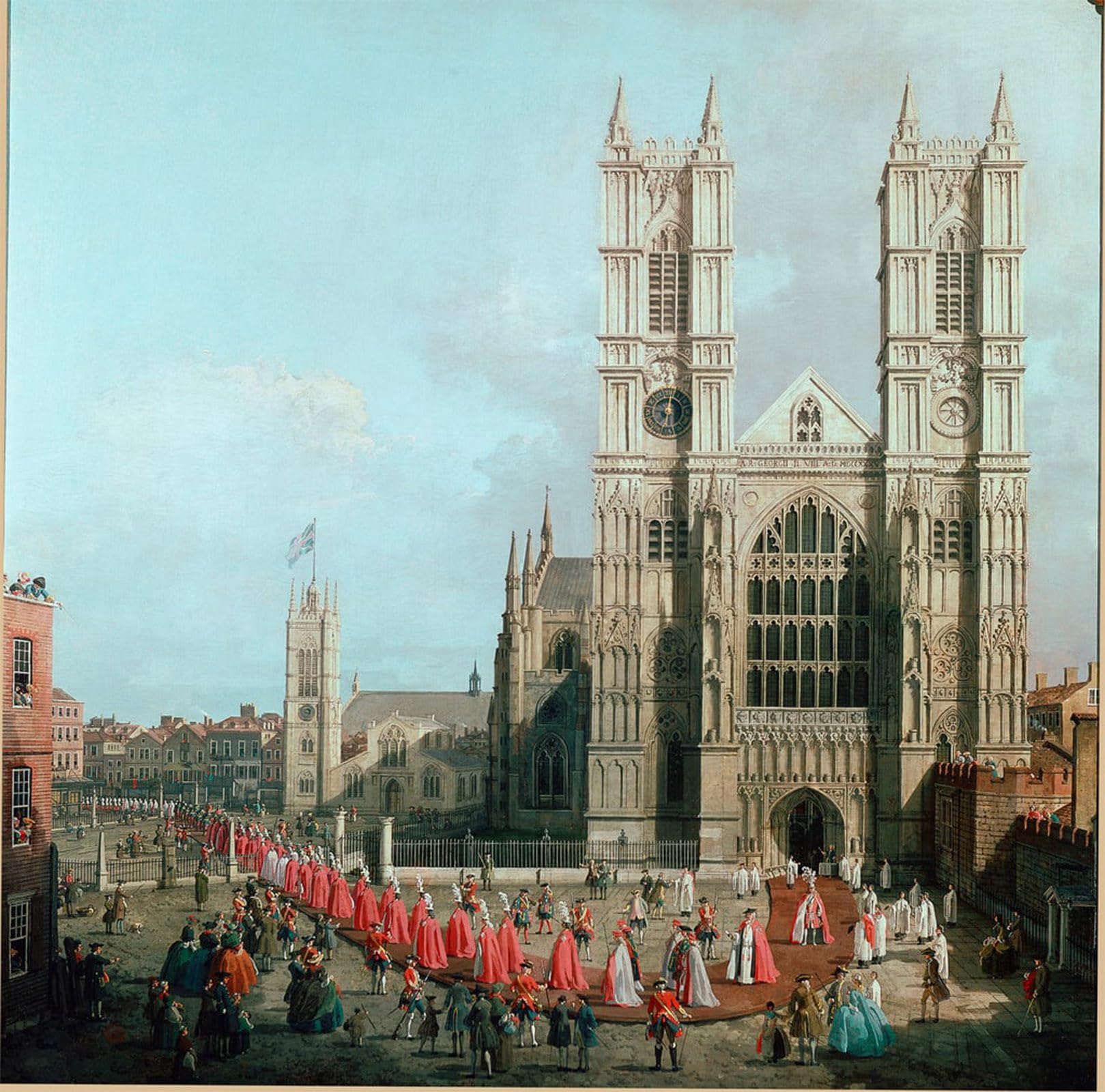 ARTXLXXBN Famous Painting Art Wall Decor Abstract Art Picture View of Westminster Abbey and the Procession of the Knights of the Order of Bath by Canaletto Animal Pictures for Home Decor 60x90cm