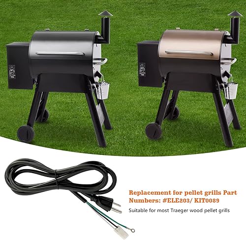 Miniatura 6 de YAOAWE Kit de cable de alimentación de 6 pies para parrillas Traeger, Pit Boss, pieza de repuesto para parrillas de pellets Camp Chef y Z-Grill