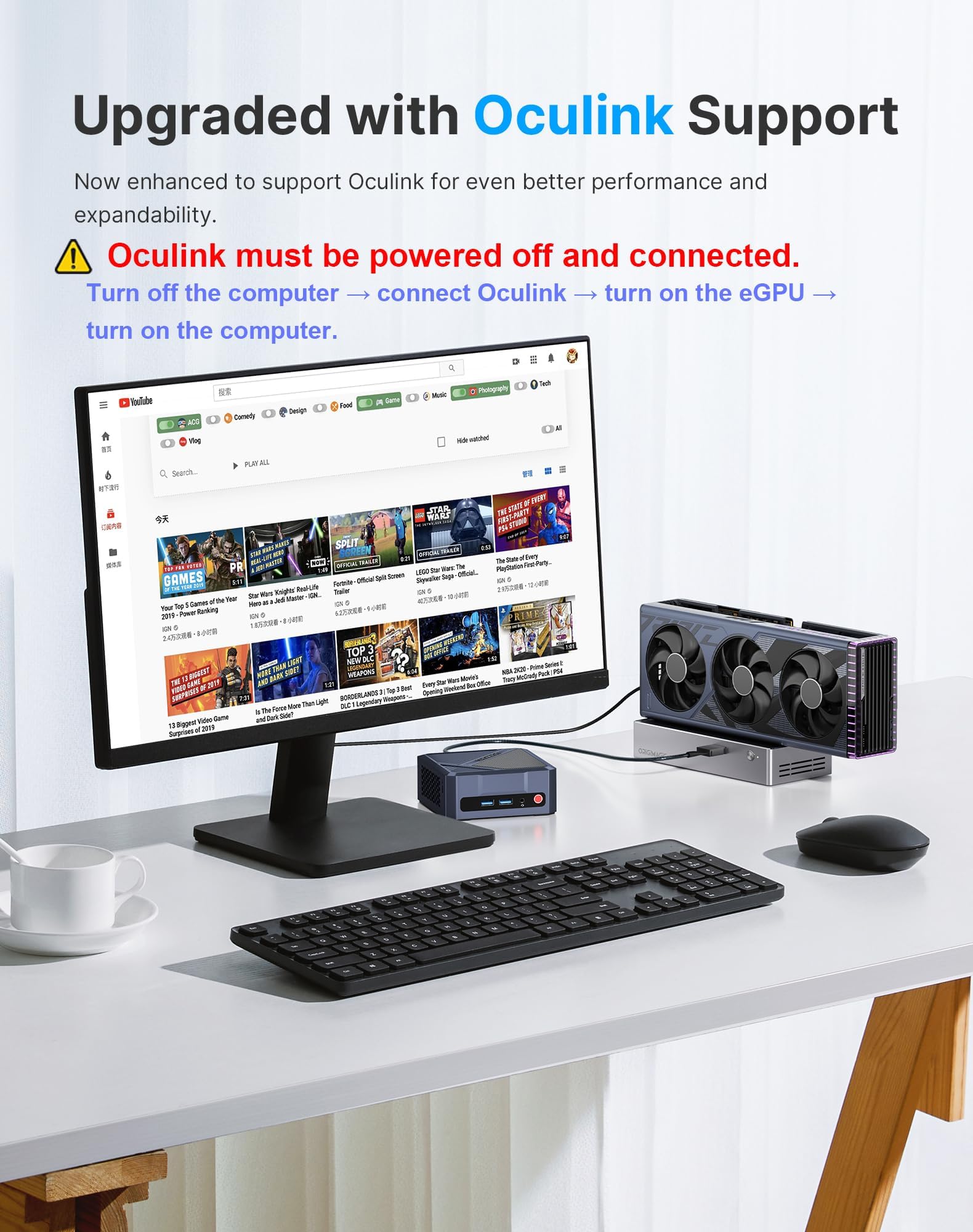 Oculink Mini PC 11 Pro, Ryzen 7 7840HS (Beat 8745HS) Gaming Desktop Computer, Radeon 780M GPU, 32GB DDR5 RAM 1TB PCIe 4.0 SSD, 8K USB 4.0, Triple Display, WiFi 6E, BT5.2, 2.5 GbE LAN