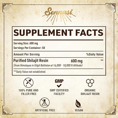 Miniatura 2 de Shilajit - Resina Shilajit orgánica pura del Himalaya, 600 mg de máxima potencia, resina Shilajit orgánica natural con más de 85 minerales traza y