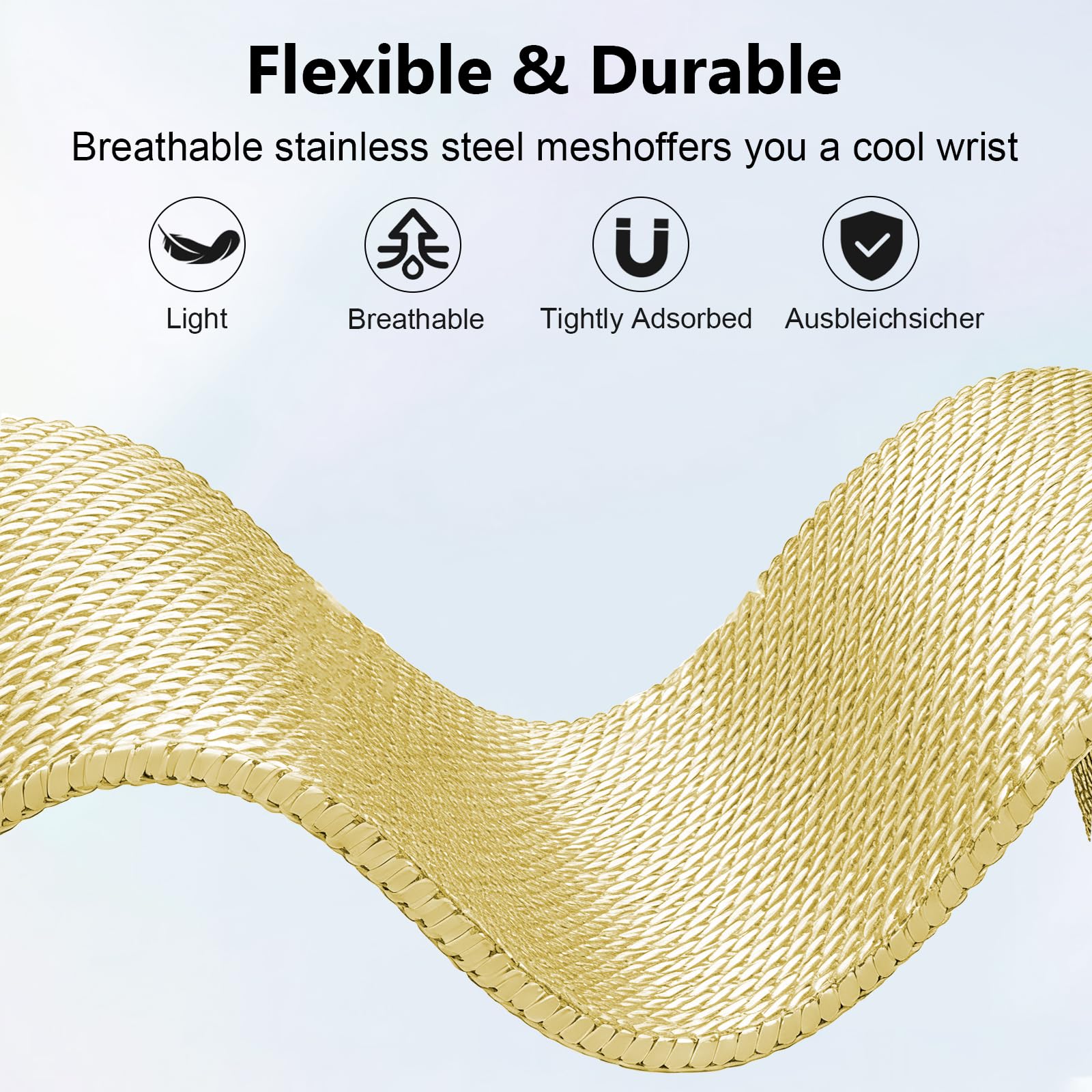 Paski Mesh Stali Szlachetnej Kompatybilny z Huawei Band 11/Band 11 Pro, ZapięCie Magnetyczne/OddychająCy/Odporny ZużYcie, Metalowy Pasek Kobiet Męż Czyzn