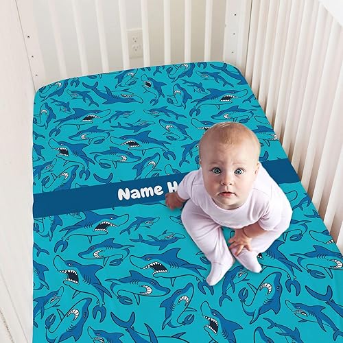 Miniatura 10 de Sábanas personalizadas para cuna de bebé con nombre, paquete personalizado y sábanas de juego para bebés, sábanas de colchón de cuna, sábanas de