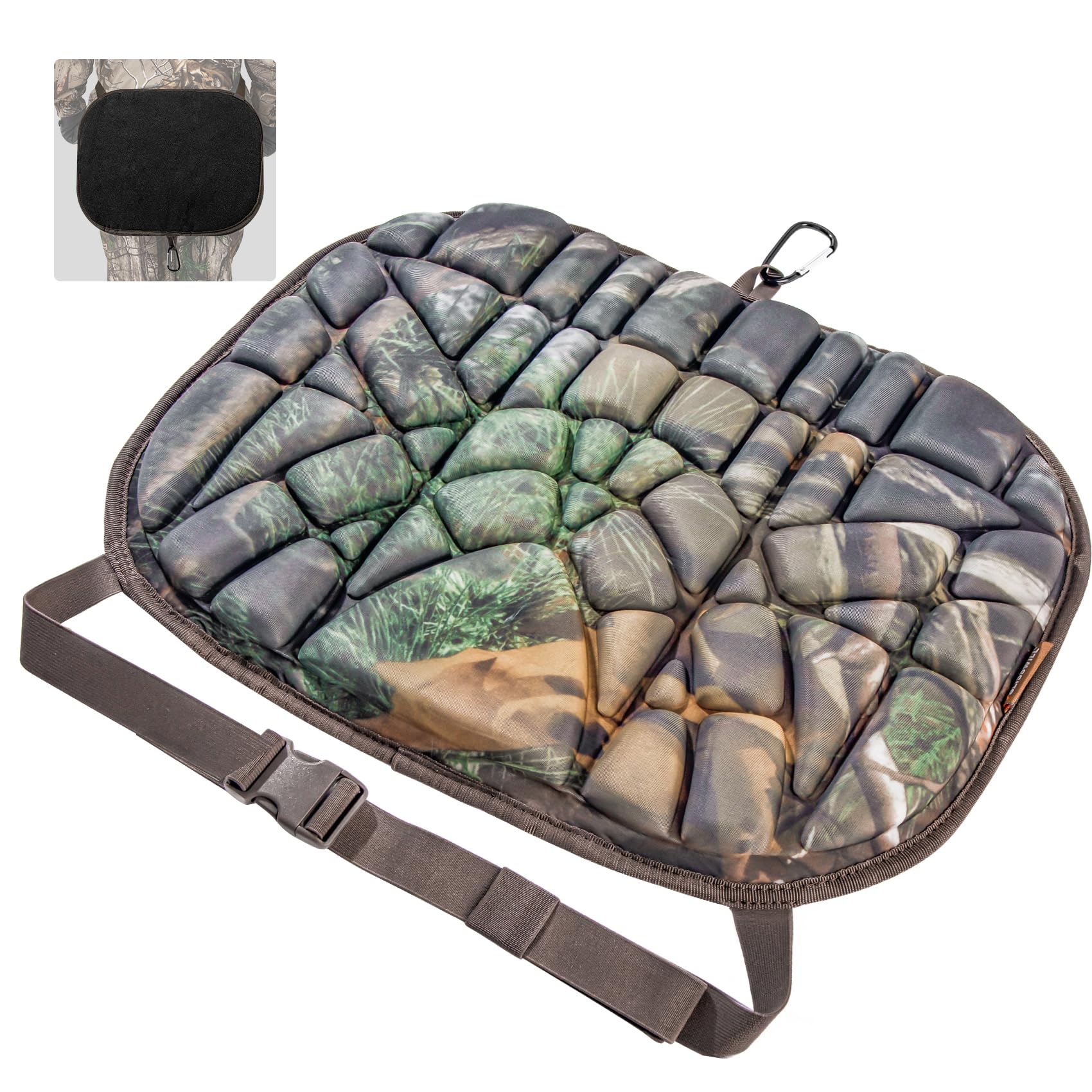 Cojín de asiento de caza para evitar el dolor lumbar en esperas de pesca y camping