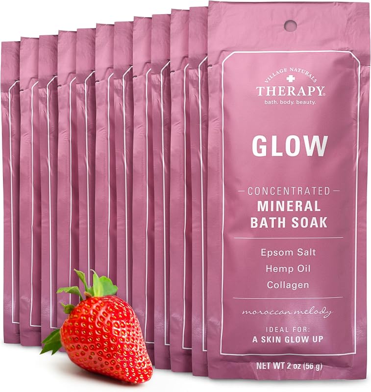 Glow Concentrated Mineral Bath Soak, Moroccan Melody Scent, 2 oz, Pack of 12