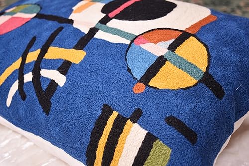 Miniatura 9 de Lumbar Kandinsky - Funda de almohada moderna azul  Contrapesos de mediados de siglo, cojines de silla de color azul, funda de almohada abstracta