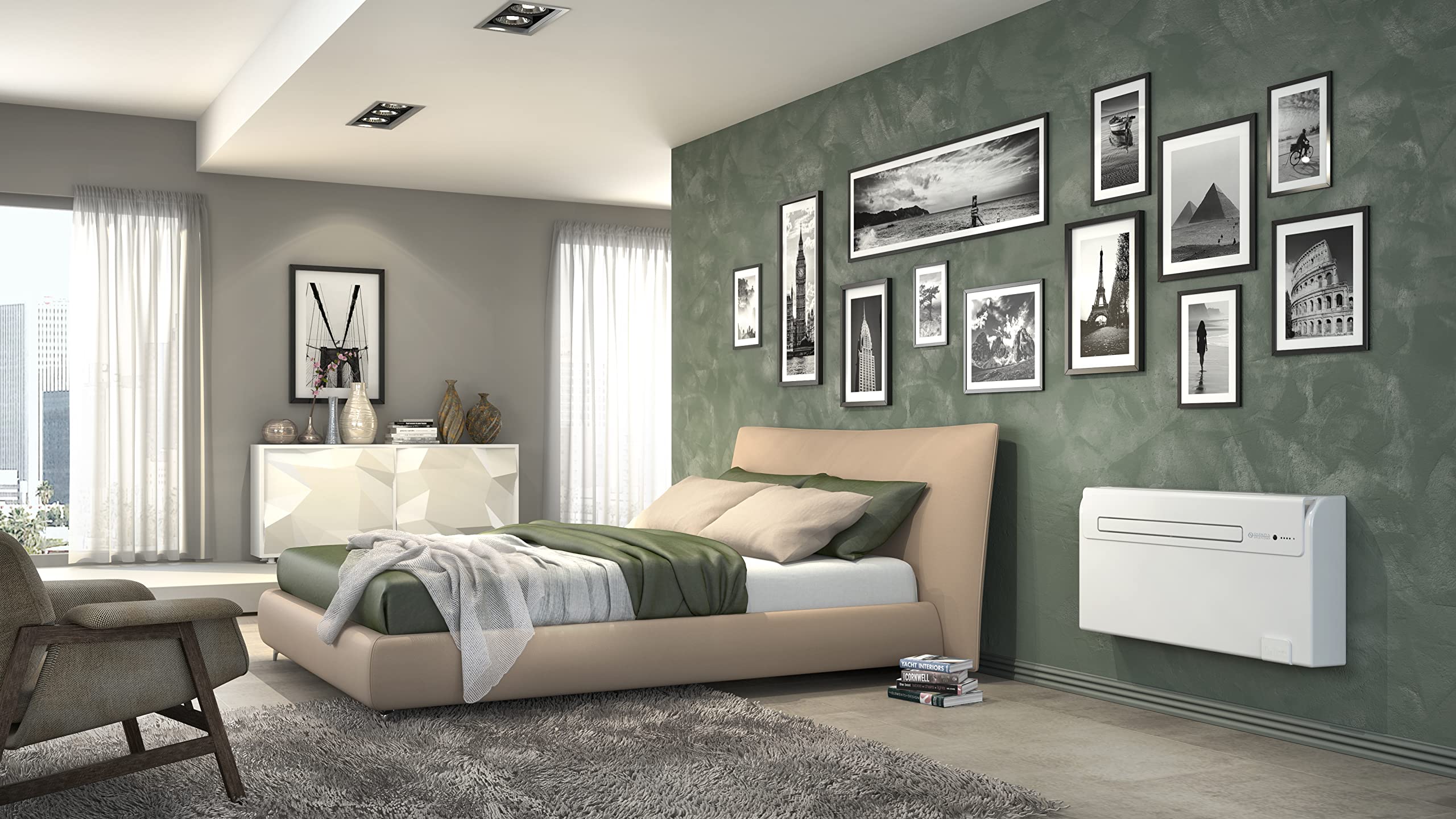 Olimpia Splendid, Unico Air HP EFA Climatizzatore a Pompa di Calore Senza Unità Esterna, Slim Design, Potenza 1,8 kW, Classe A+, Raffrescamento, Riscaldamento, Deumidificazione e Ventilazione