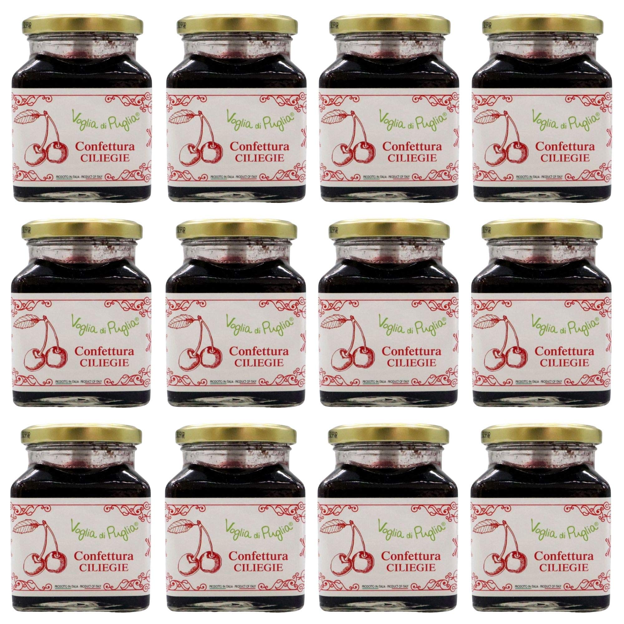 Voglia Di Puglia Confettura Di Ciliegie 12 Pezzi 340 gr 100% Made In Italy