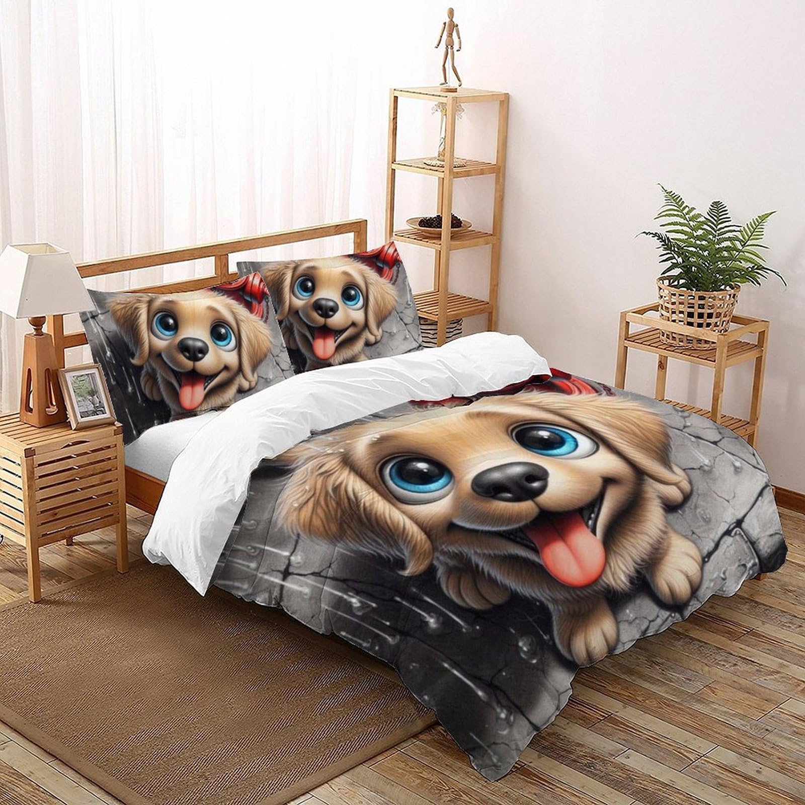 Housse de couette 3D garçon 260x220 cm avec ses 2 taies d'oreiller