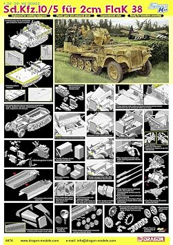 Dragon Models 1/35 Sd.Kfz.10/5 fr 2cm Flak 38 Smart Kit