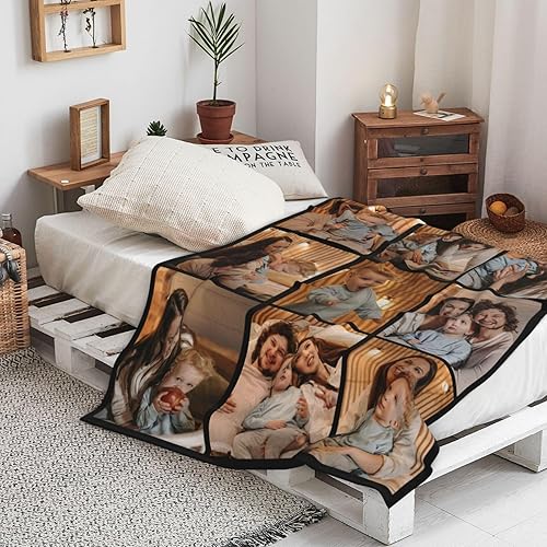 Miniatura 3 de Manta personalizada con 9 imágenes, mantas de fotos personalizadas con mis propias fotos, haz una manta con imágenes.