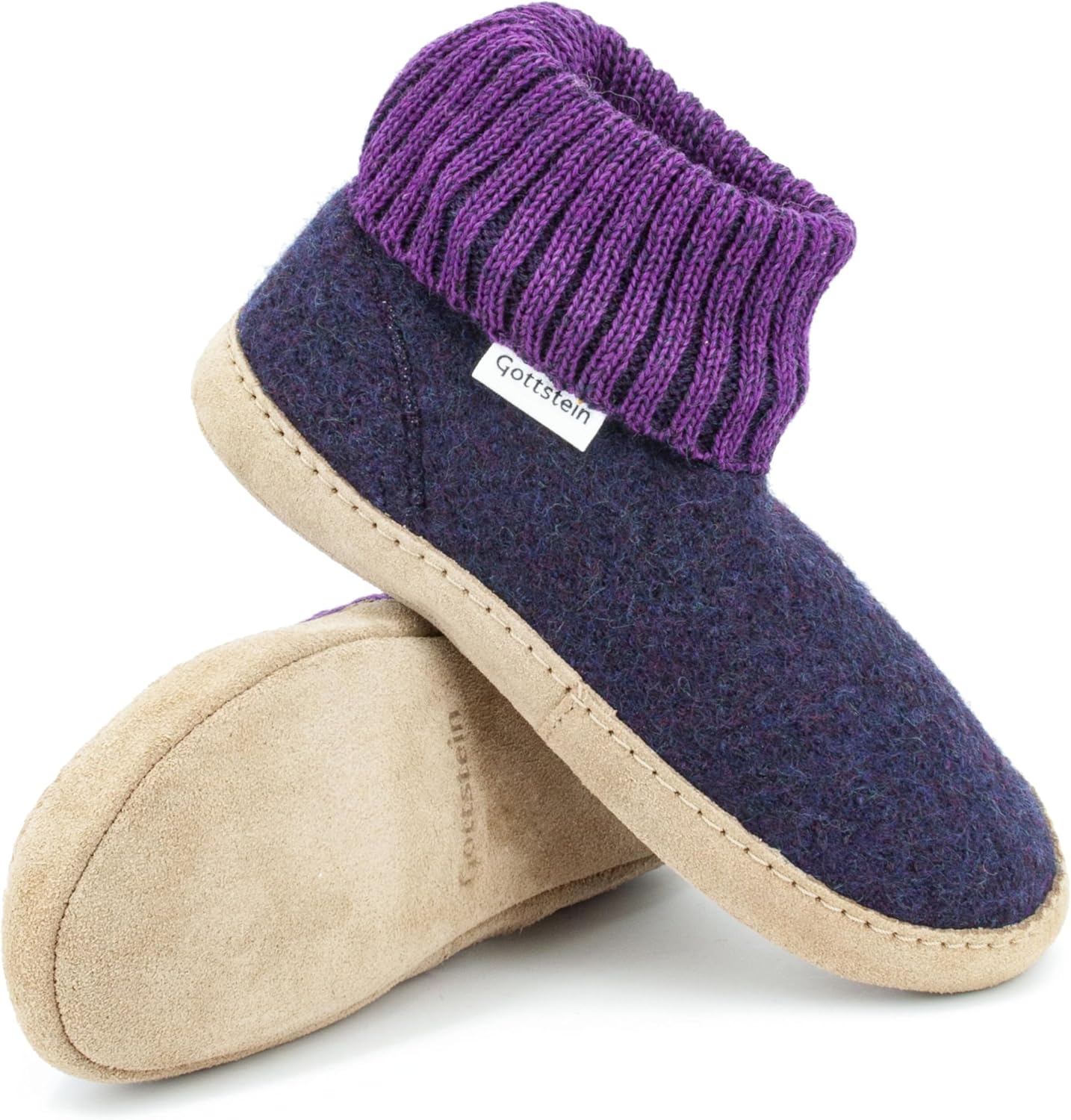 Gottstein Dakota Pantoffels, hoge vilten pantoffels voor dames en heren