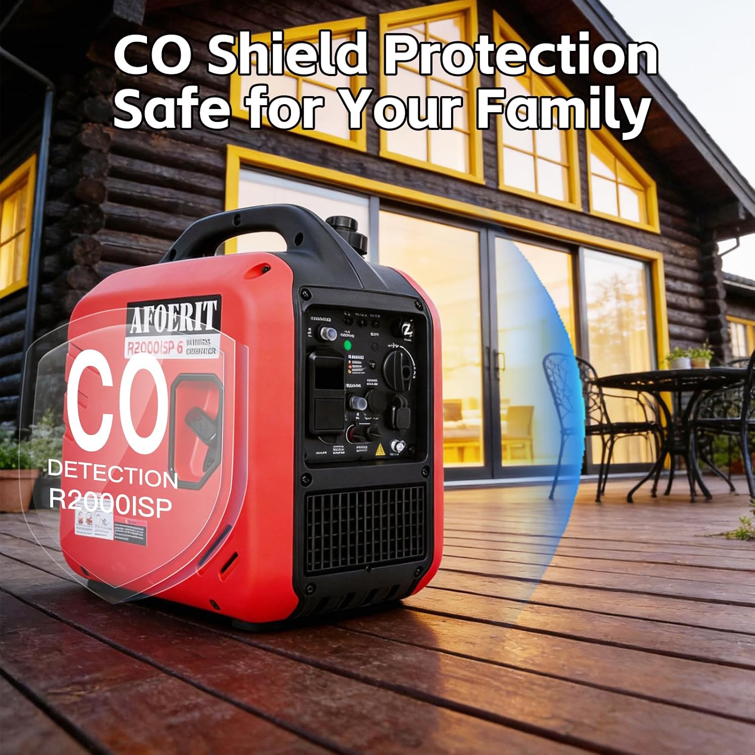 2000 Watt Generator Inverter Portable, Quiet Lightweight Gas Generaror for Camping, Power Equipment Fuel RV Ready