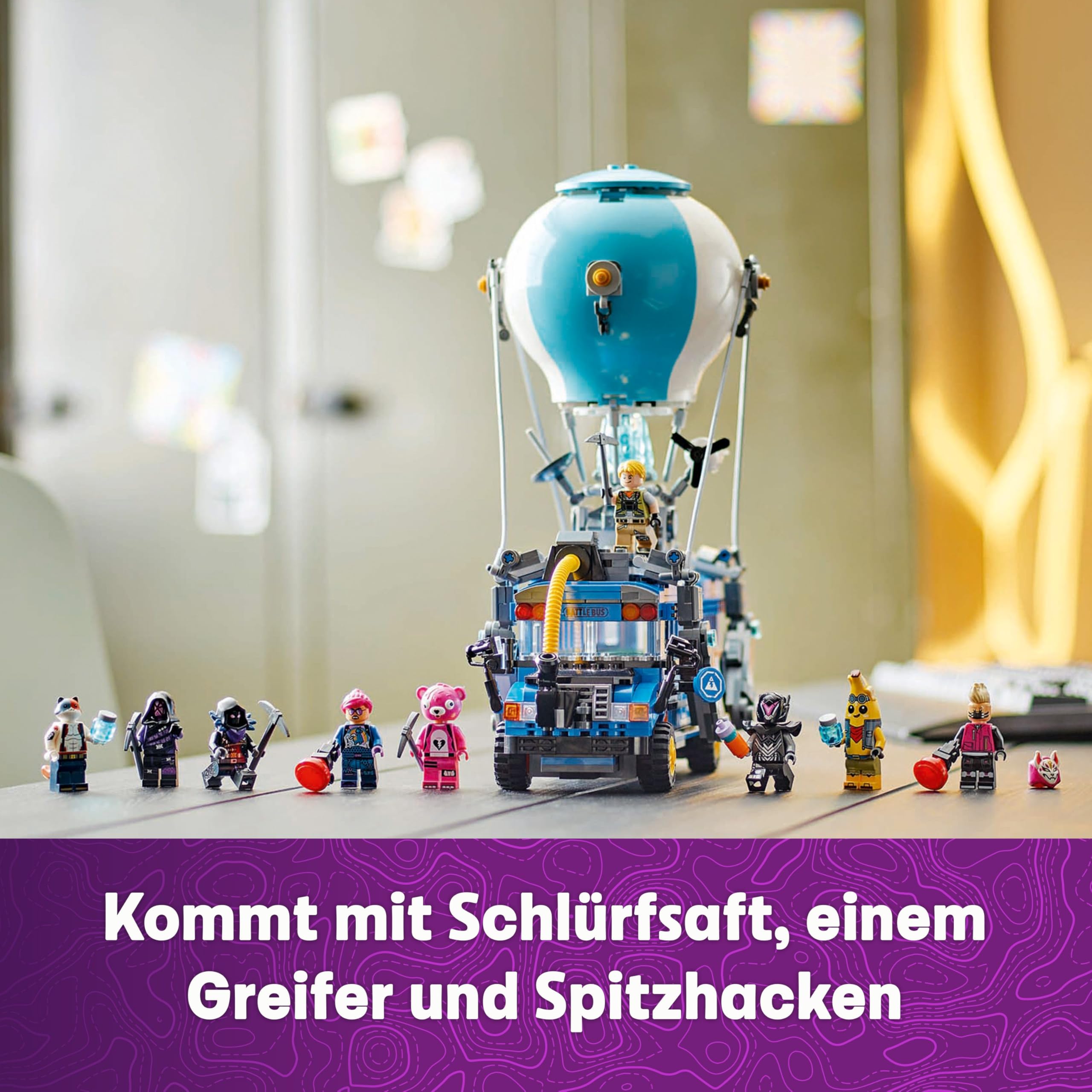 LEGO Fortnite Schlachtenbus, Spielzeug zum Videospiel mit Minifiguren, Geschenk für Gaming Fans ab 10 Jahren, Fahrzeug Bauset für Kinder, Kreatives Geschenk zum Geburtstag - 77073