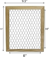 Vista 2 de Creative Hobbies Marco de alambre de pollo de madera sin terminar, listo para decorar, añadir fotos, collages, joyas y más, mide 9.5 x 11.5