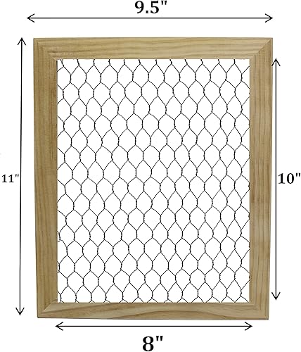 Miniatura 2 de Creative Hobbies Marco de alambre de pollo de madera sin acabar, listo para decorar, añadir fotos, collages, joyas y más, mide 9.5 x 11.5 pulgadas,
