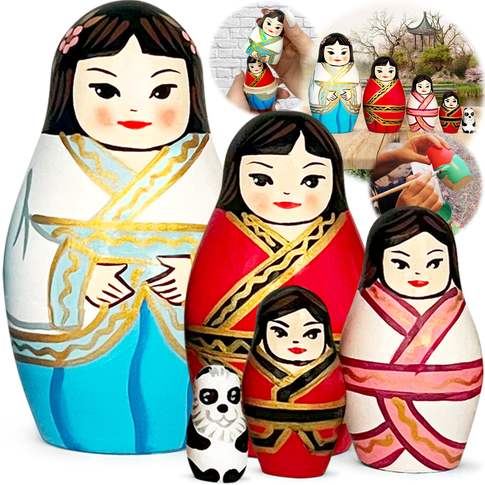 POUPÉE EMPILABLE 5 Couches Poupée Gigogne Décoration De La Maison Matriochka EUR 20,47 - FR