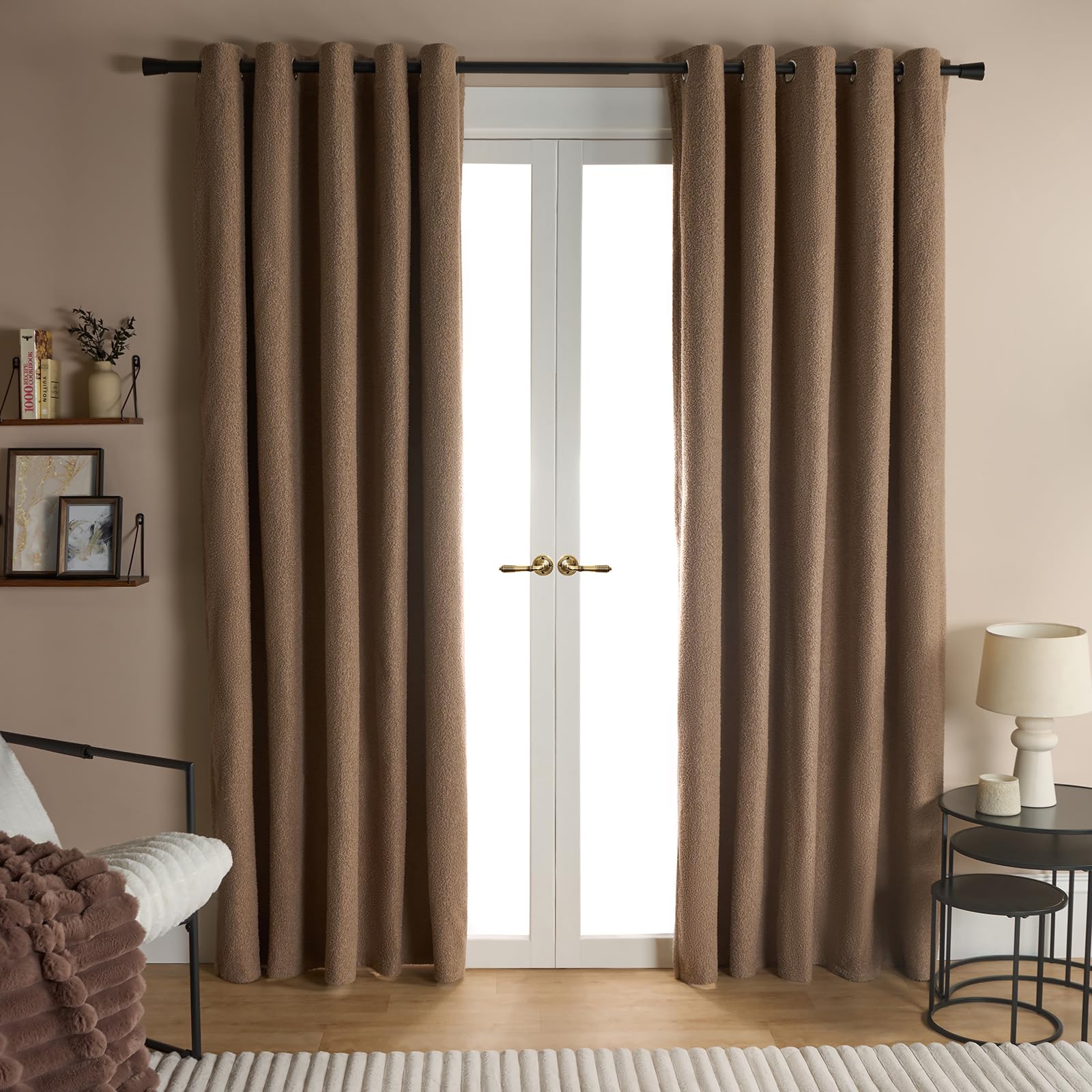 Ohs Eyelet Blackout Pair Ready Made CurtainsNatural66" X 90" from B&Q