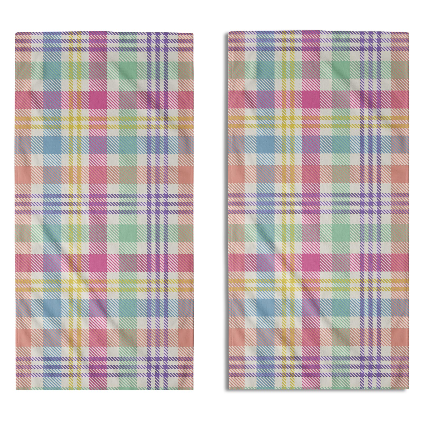 Aytipun Spring Plaid Hand Towels for Bathroom Set of 2 Colorful Pink Easter Checked Seasonal Holiday Print Decorative Handtowels Soft Absorbent Bath