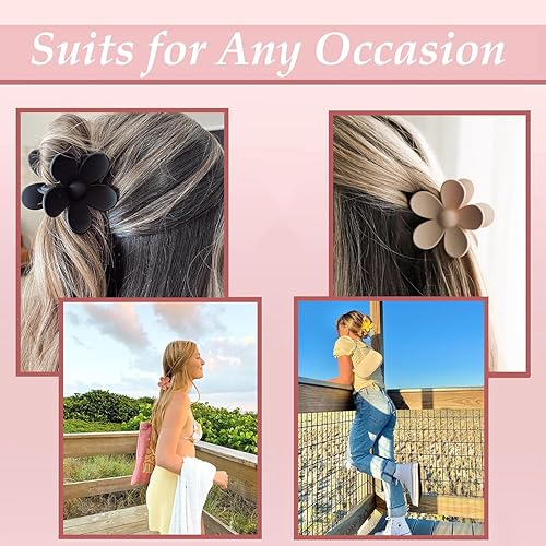 Miniatura 5 de Juego de 9 pinzas para el cabello mate pinzas de metal antideslizantes grandes para cabello grueso y fino, 9 estilos con fuerte sujeción en color