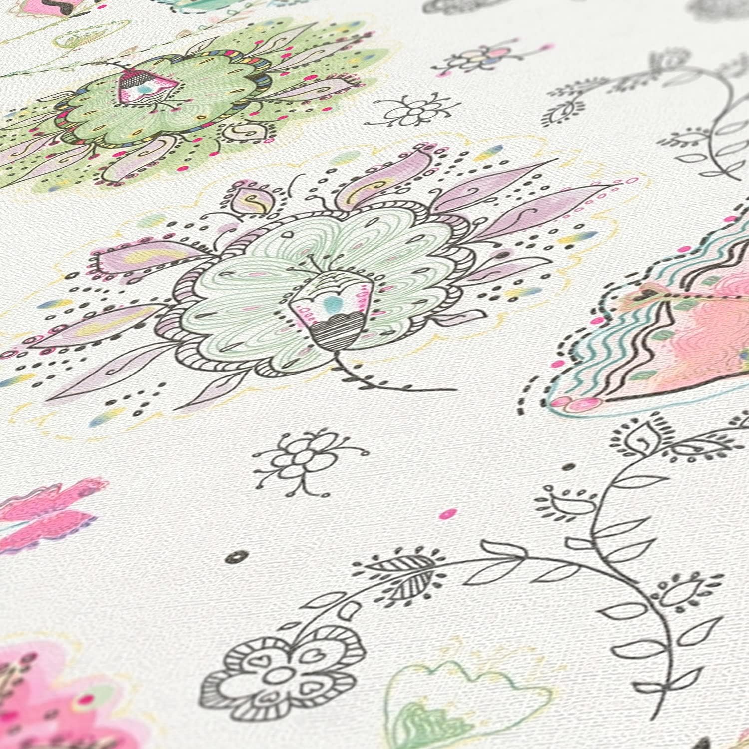 A.S. Création Livingwalls House of Turnowsky 388991 Non-Woven Wallpaper 10.05 m x 0.53 m Made in Germany Floral White