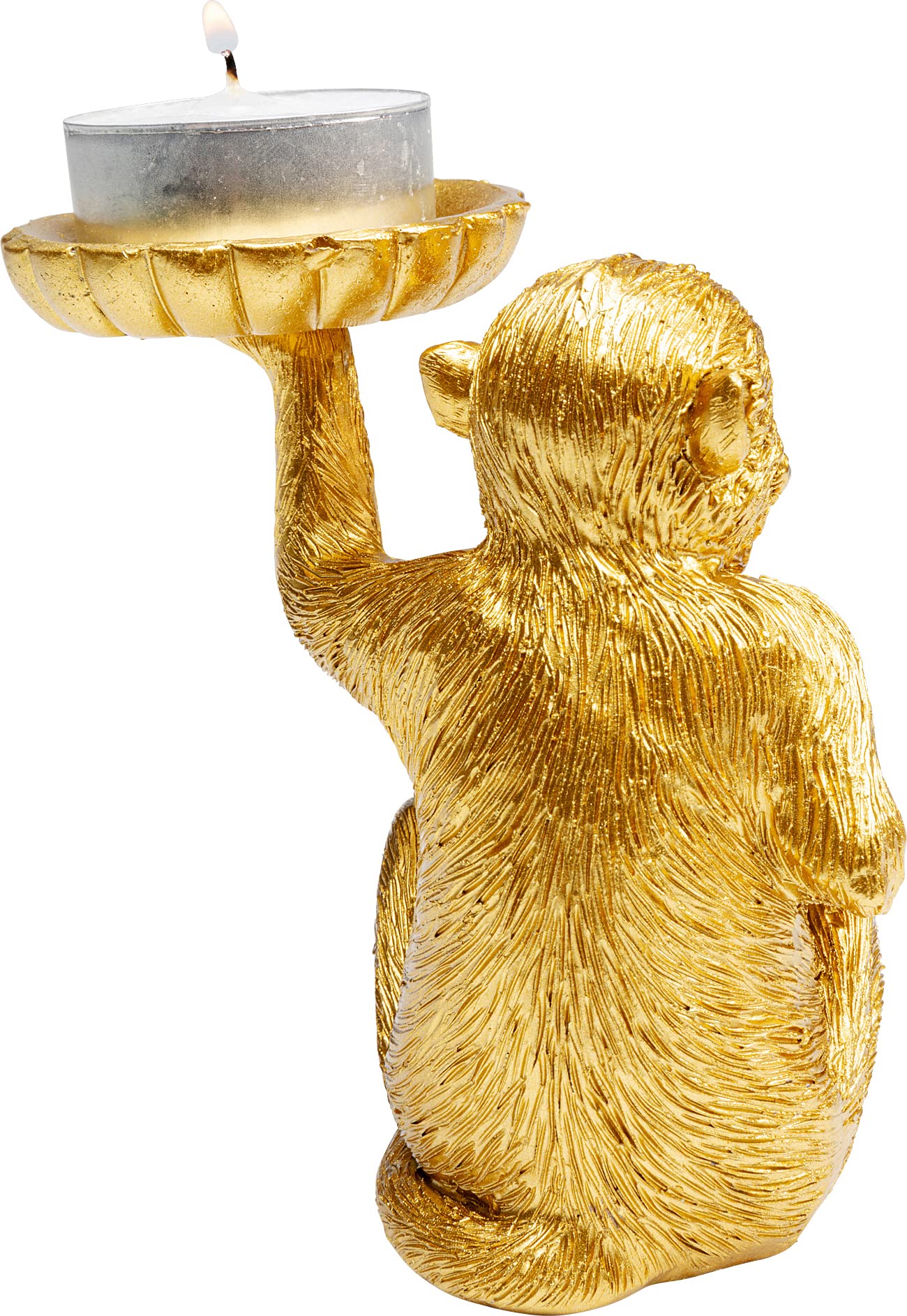 Kare Design figura decortativa portacandela Monkey, oro, motivo scimmietta, stile esotico, decorazione salotto, scaffale, camera da letto, idea regalo, 11 cm