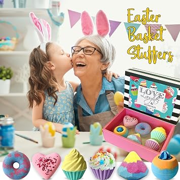 Rainbow Bath Bombs for Kids- Natural and Organic Bubble Bath Bombs w/Moisturizing Shea Butter, Bath Bombs for Girls - 6 Aromatherapy Bathbombs with Natural and Organic Ingredients, Skin Moisturizing