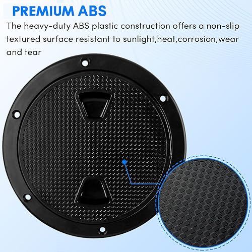 Miniatura 3 de Placas de cubierta para barcos, escotilla de barco de 4 pulgadas6 pulgadas, escotilla de inspección circular antideslizante con cubierta
